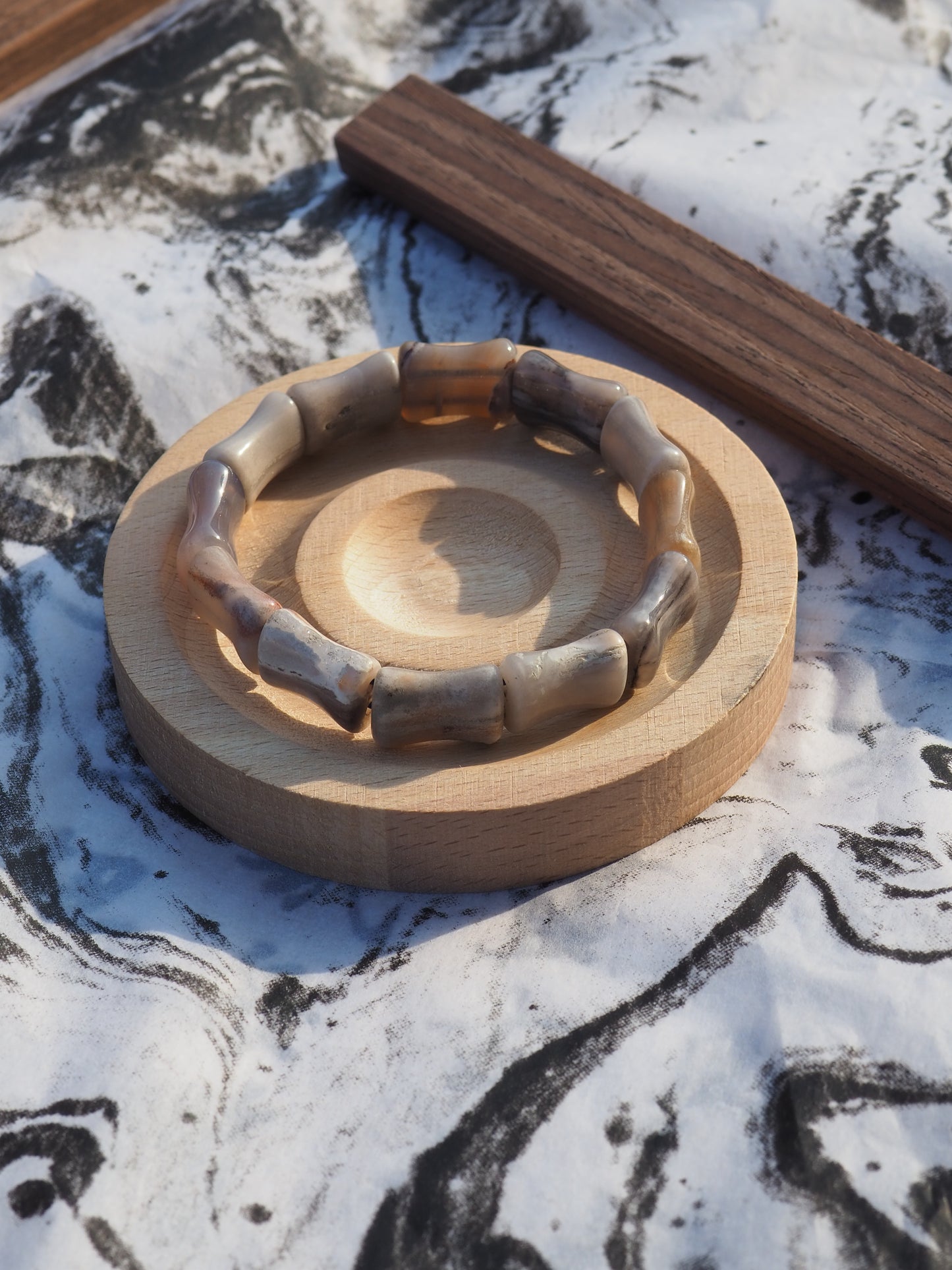 "Bone Deep Love" Lunar Petrified Wood Bracelet