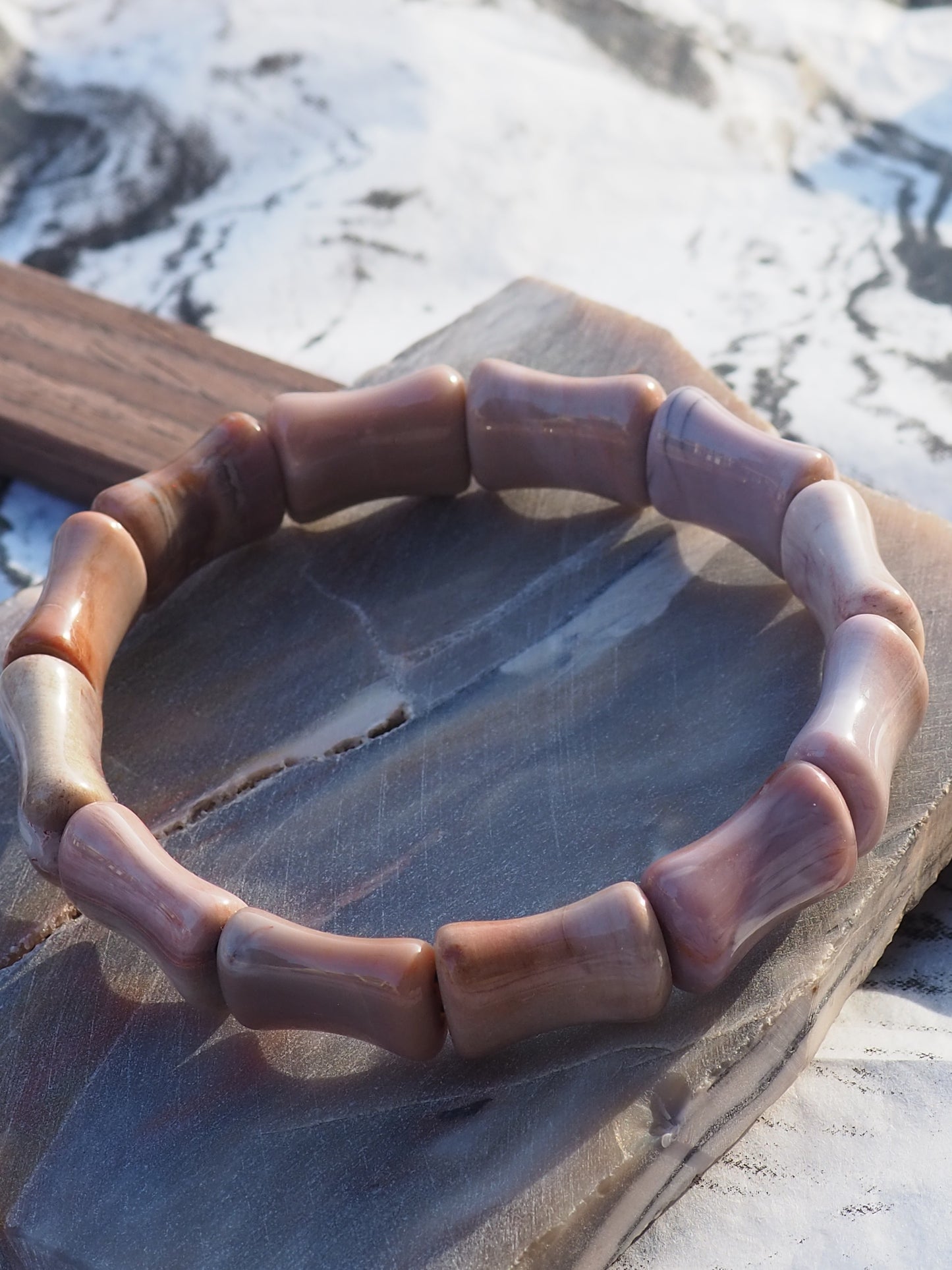 "Bone Deep Love" Lunar Petrified Wood Bracelet