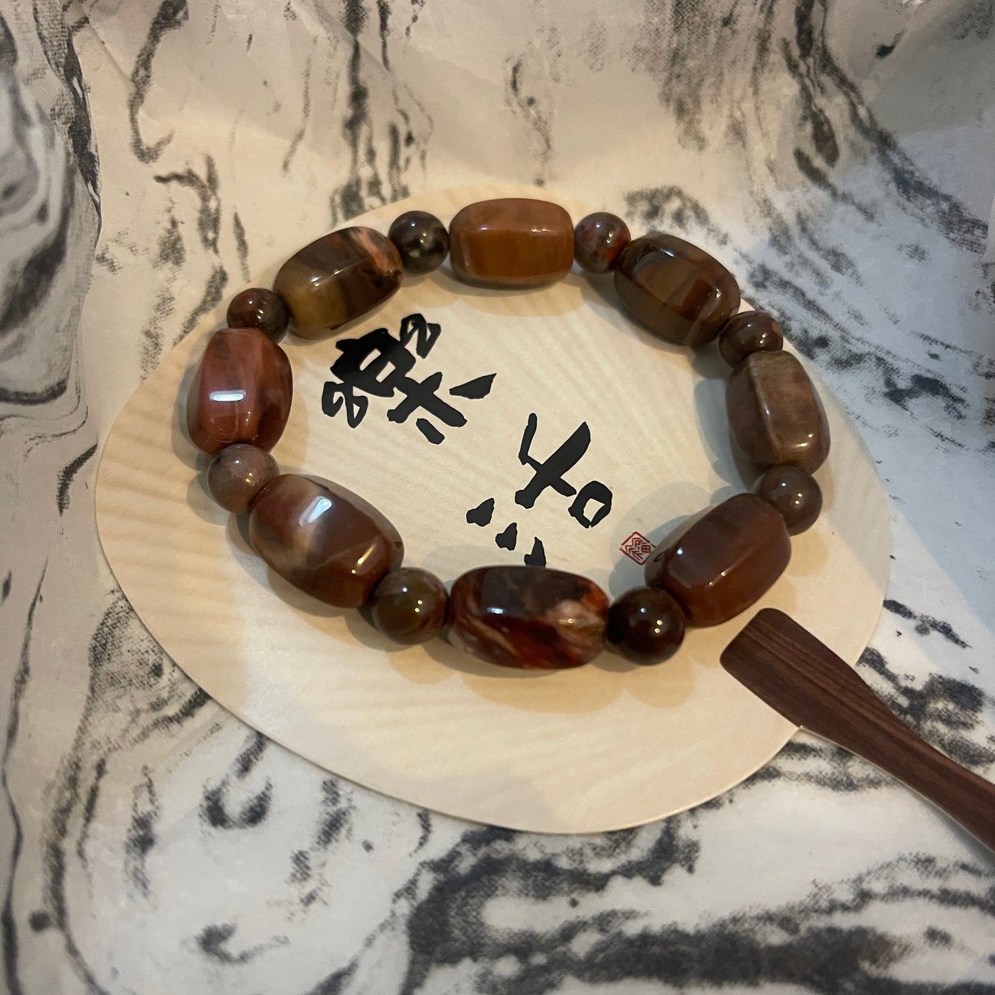 Blood-red Petrified wood Bracelet