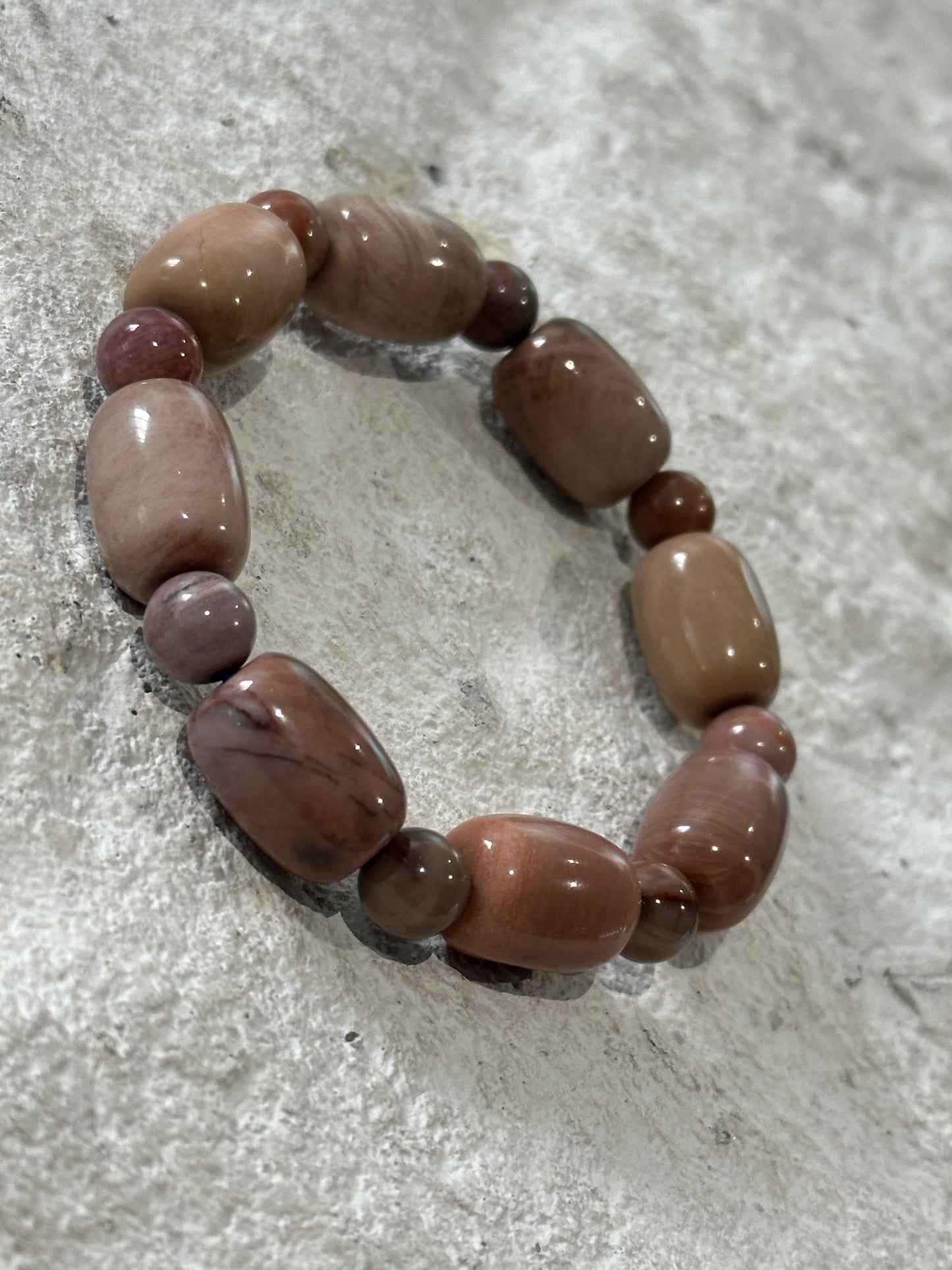 Oval Saturnized Petrified Wood Bracelet