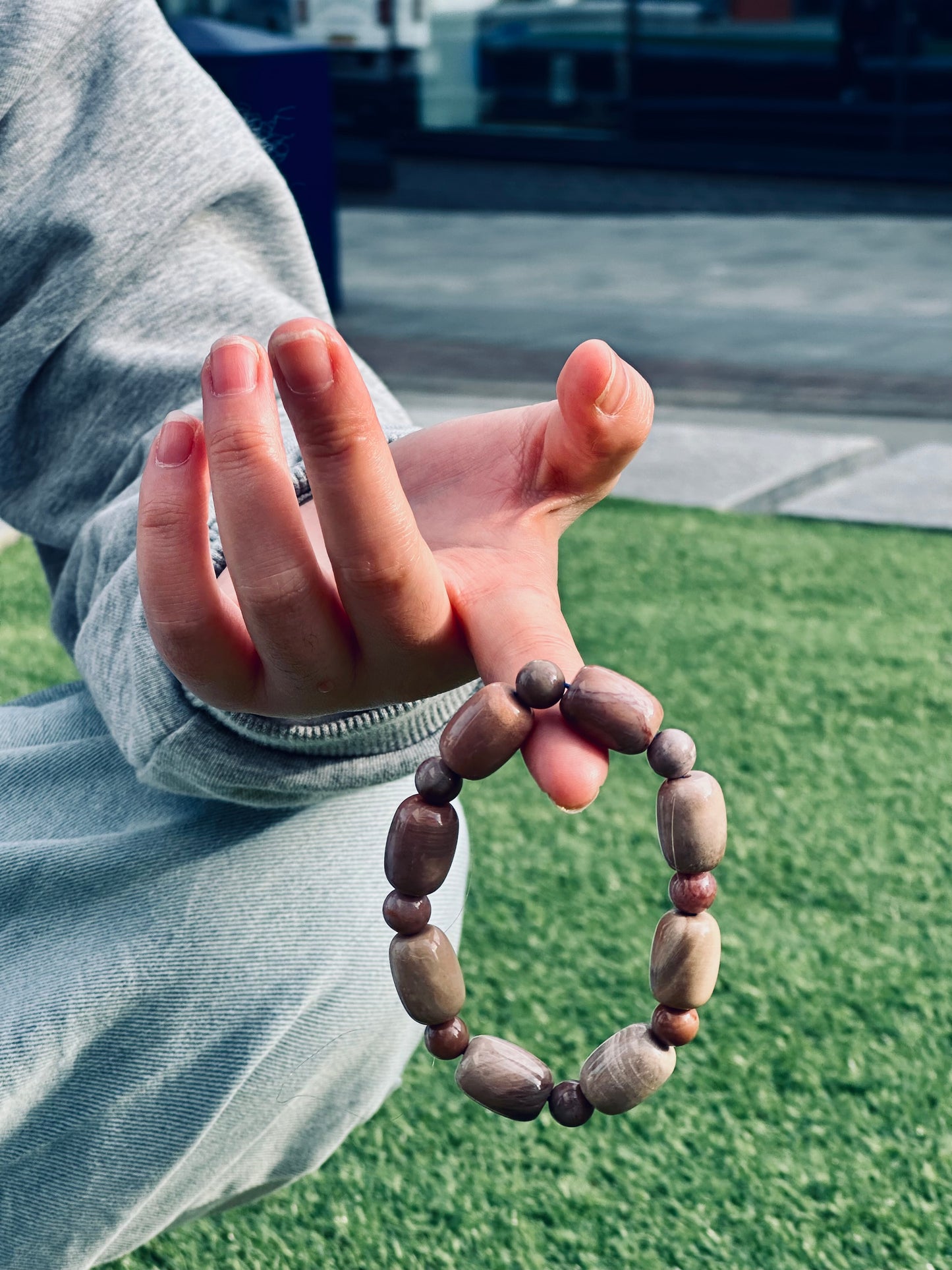 Oval Saturnized Petrified Wood Bracelet